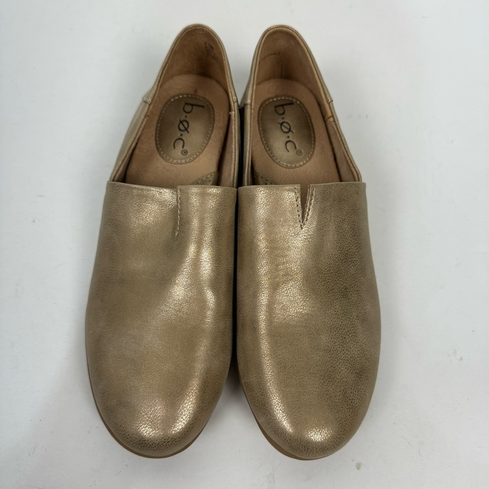 B.O.C Gold Slip On Flats Closed Toe Casual Dressy Shoes - Picture 2 of 6